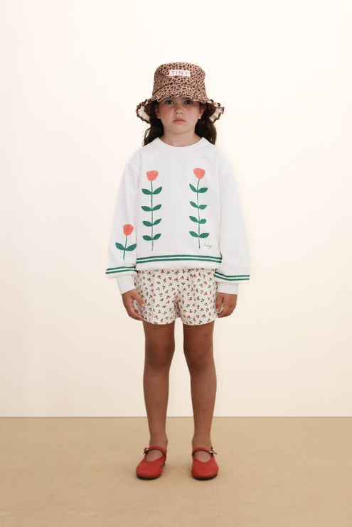Off-white sweatshirt with rose print
