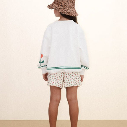 Off-white sweatshirt with roses print 