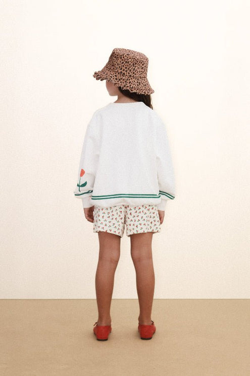 Off-white sweatshirt with roses print 