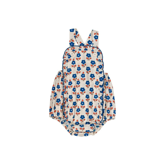 Sablet blue romper with flower print