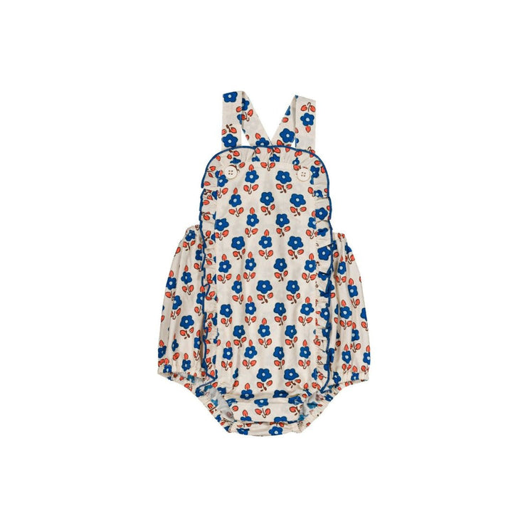 Sablet blue romper with flower print