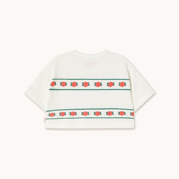 white tshirt with floral print for girls