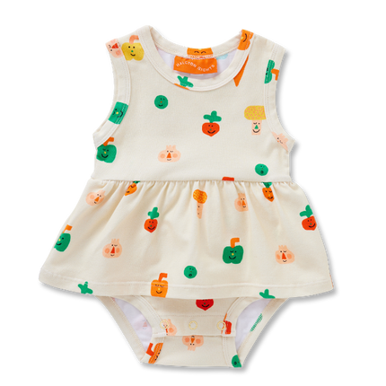 baby dress with cute veggie prints