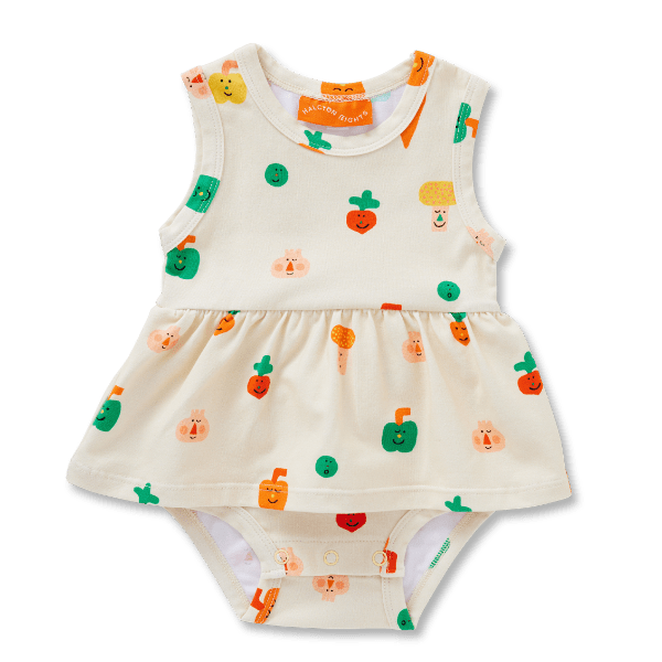 baby dress with cute veggie prints