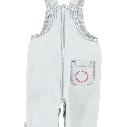 Light blue denim overalls pocket on the back