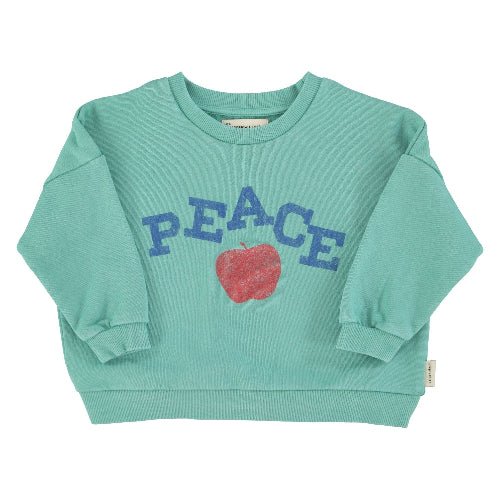turquoise sweatshirt detailed with print 