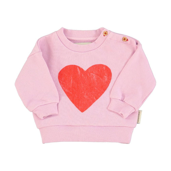 lilac sweatshirt with buttons on shoulders for baby sizes