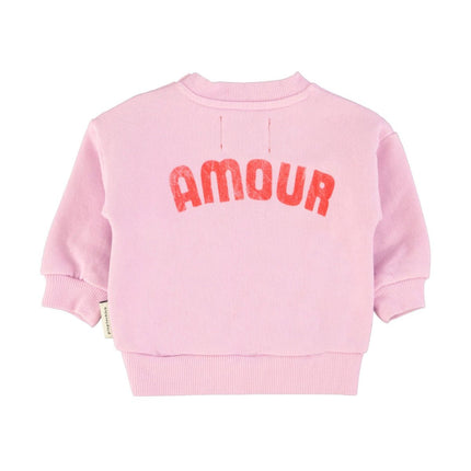 lilac sweatshirt detailed with print at front and back