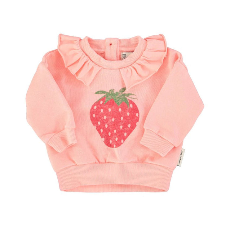 pink baby sweatshirt with strawberry print