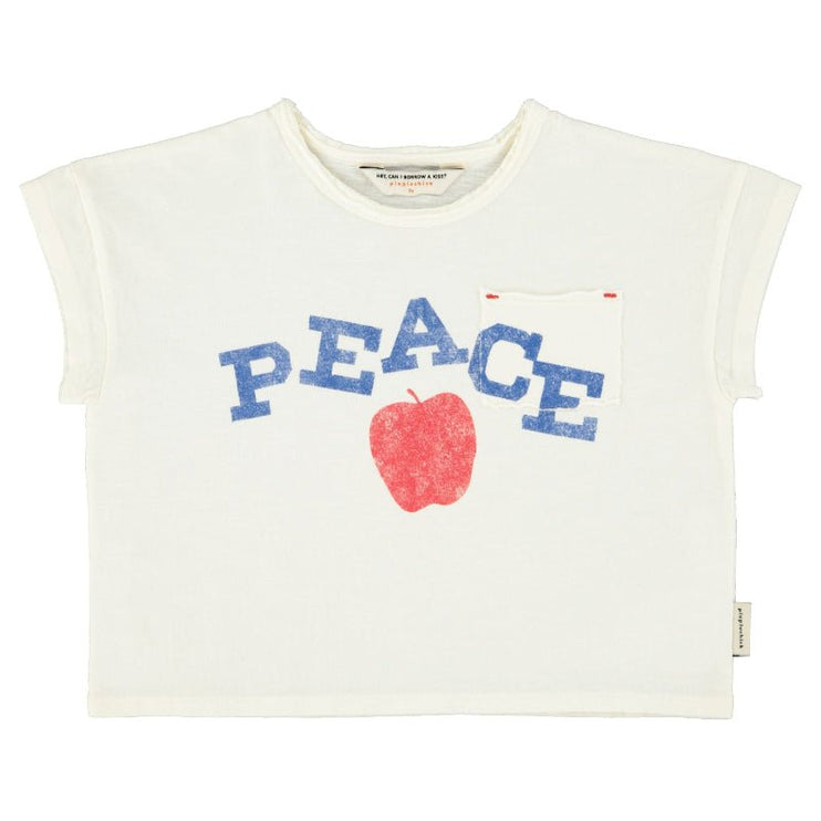 t-shirt in jersey flame with chest pocket detailed with peace print