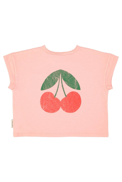 t shirt in jersery flame detailed with cherry back print