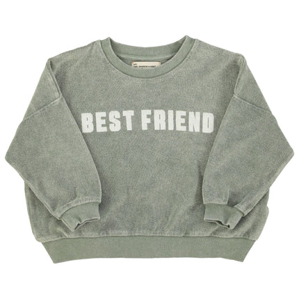 washed green sweatswirt detailed with print