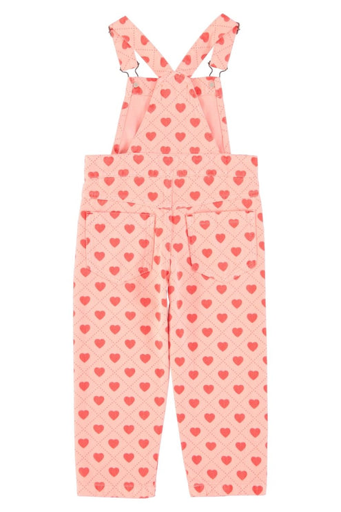 Pink overall with heart patter for kids