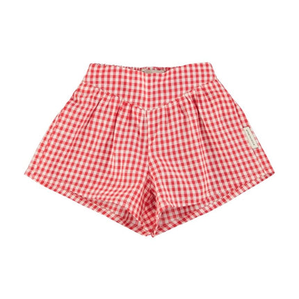 red and white checkered shorts on a white background