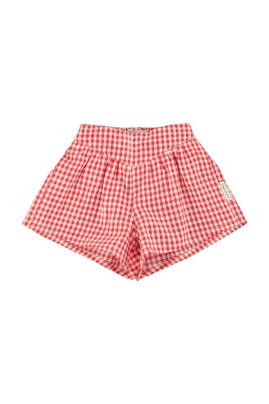 red and white checkered shorts on a white background