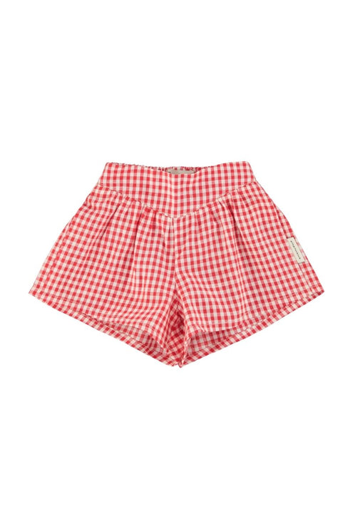 red and white checkered shorts on a white background