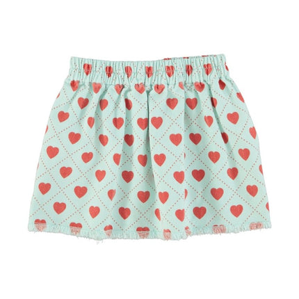 skirt with red hearts pattern