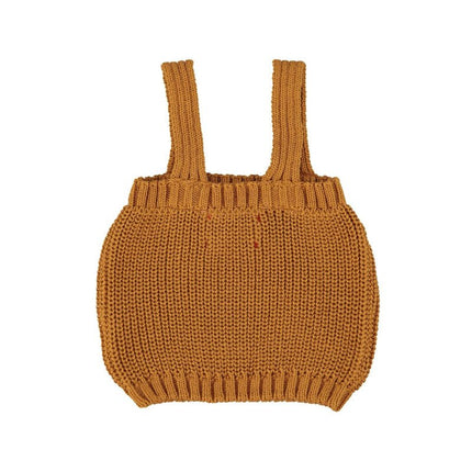 knitted top in camel color
