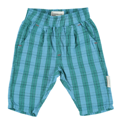 Green and blue plaid pants for babies 