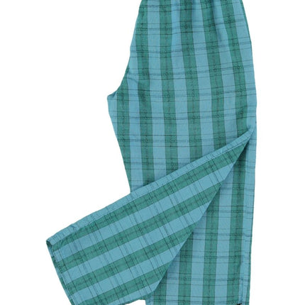 Green plaid pants on a white background