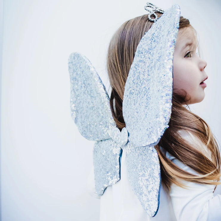 Sparkle Sequin Wings - Silver