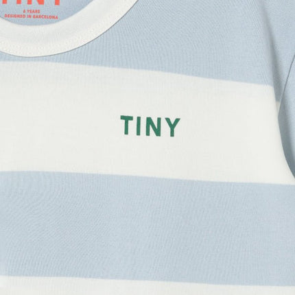 Color-blocked shirt with 'TINY' print