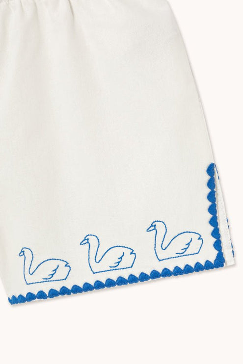 Offwhite shorts with blue swan print