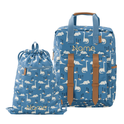 Personalized school bags in dinosaur print