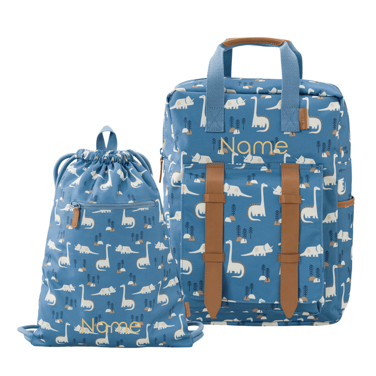 Personalized school bags in dinosaur print