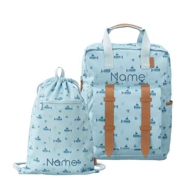 Personalized school bags in submarine print
