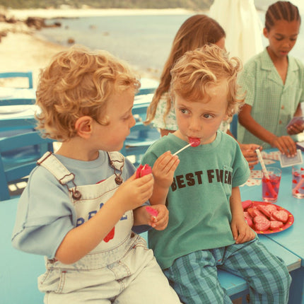 Boy wearing Turquoise t-shirt with bestfriend print