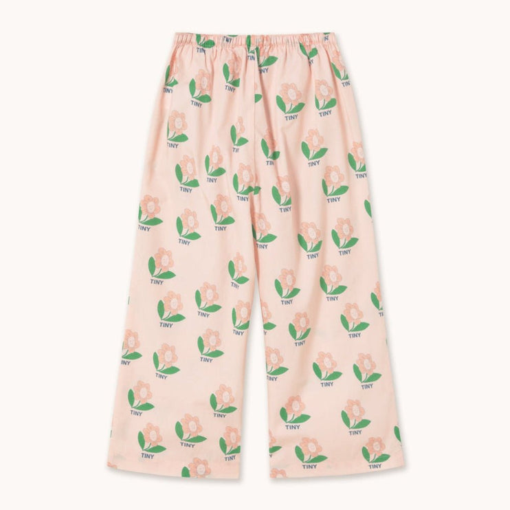 Pastel pink pant with tiny flowers print