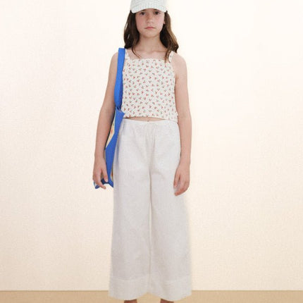 Off-white top with tiny roses print