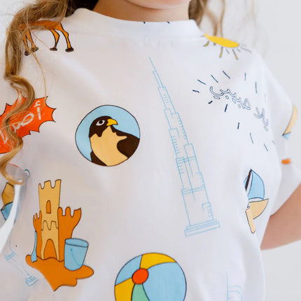 Close up of UAE T-shirt print