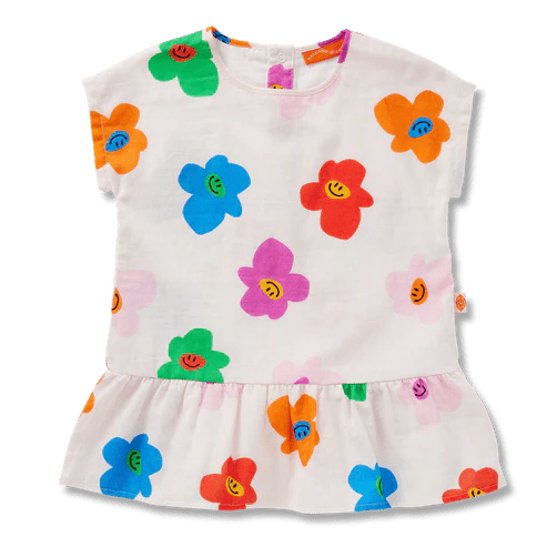 wooven dress with Hej blomma design