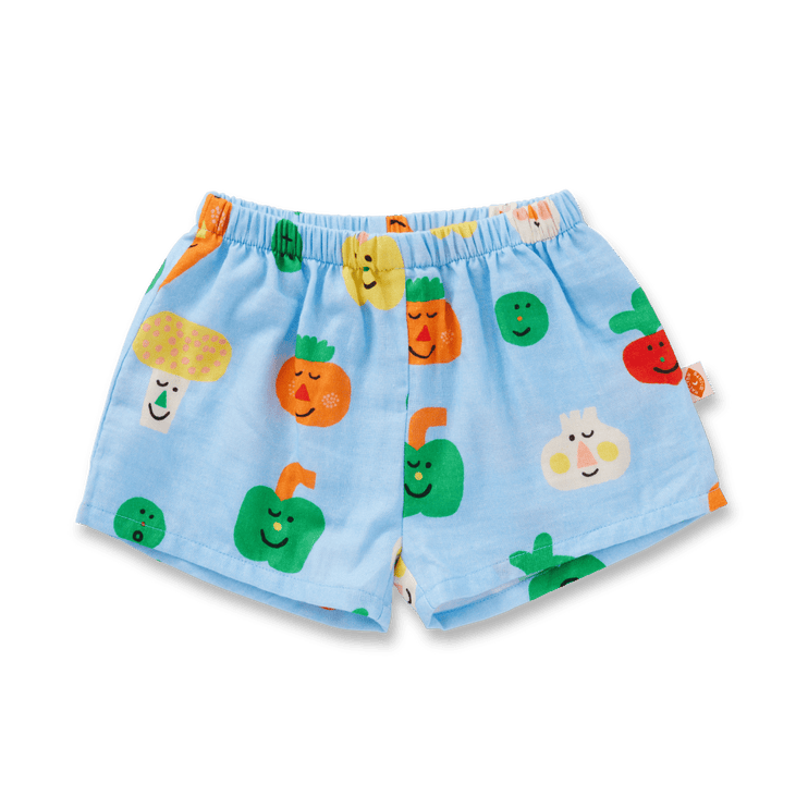 Children's shorts with colorful vegetable pattern 
