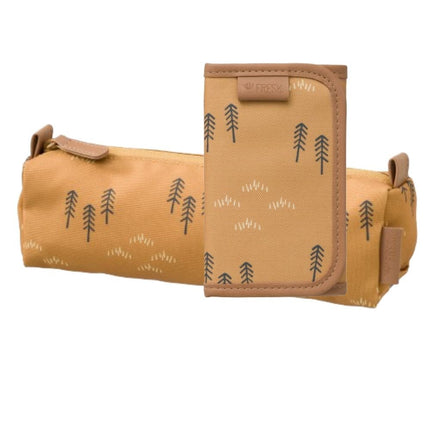 Pencil case and wallet in woods spruce design