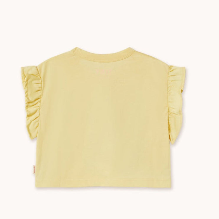 Yellow top with ruffled sleeves