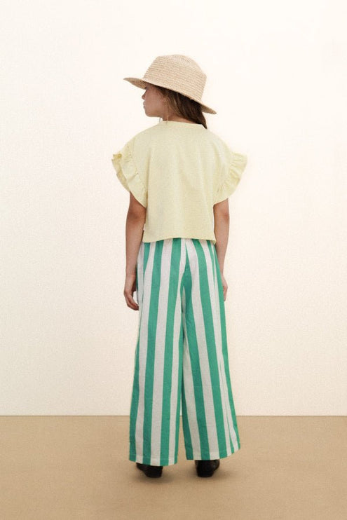 Dusty yellow crop t-shirt backview