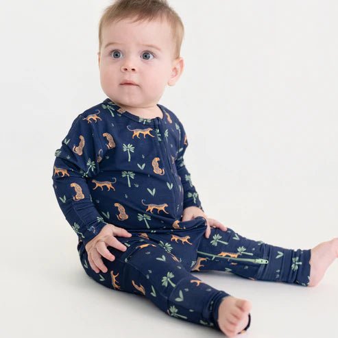 Baby wearing Arabian Leopard Sleepsuit  