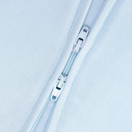 Baby Blue Zippered Sleepsuit close up