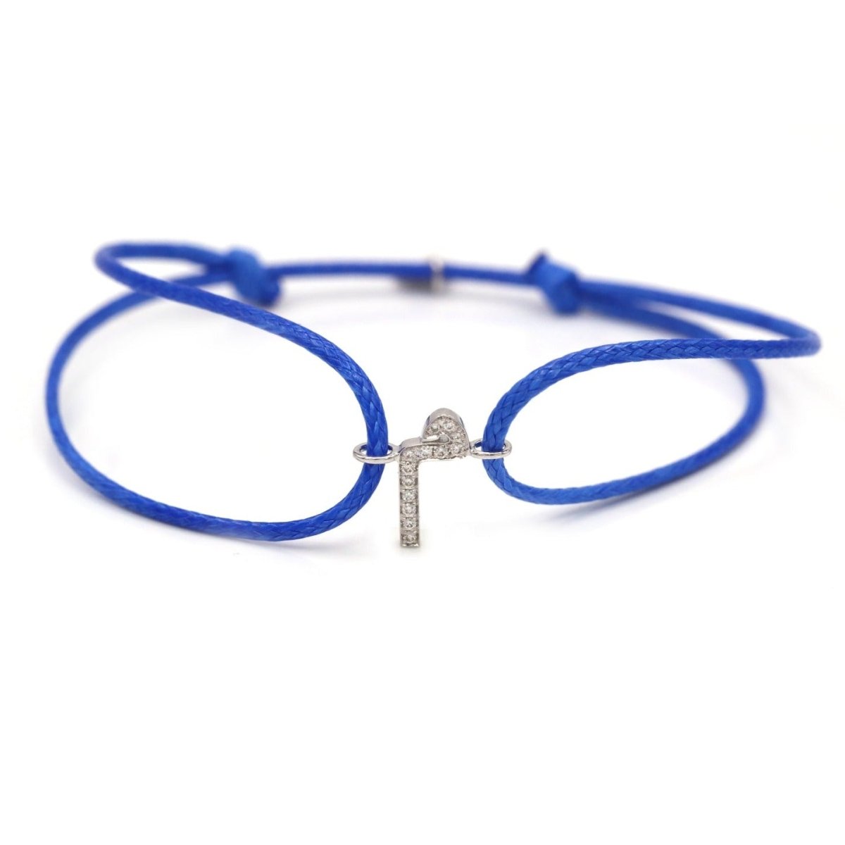 Customized Initial Thread Bracelet (with diamonds) - Adults