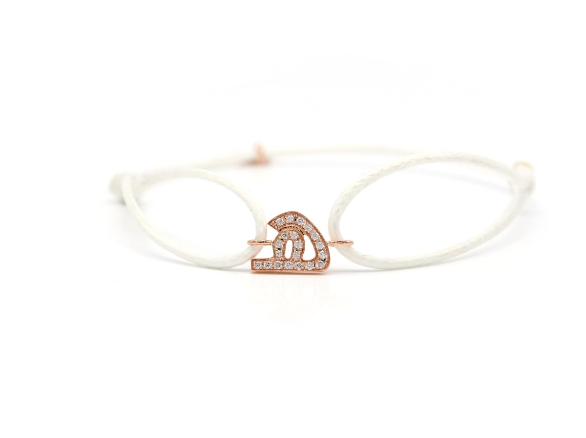 Customized Initial Thread Bracelet (with diamonds) - Adults