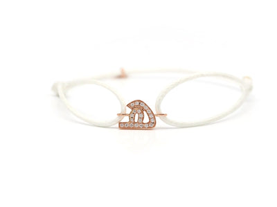 Customized Initial Thread Bracelet (with diamonds) - Adults