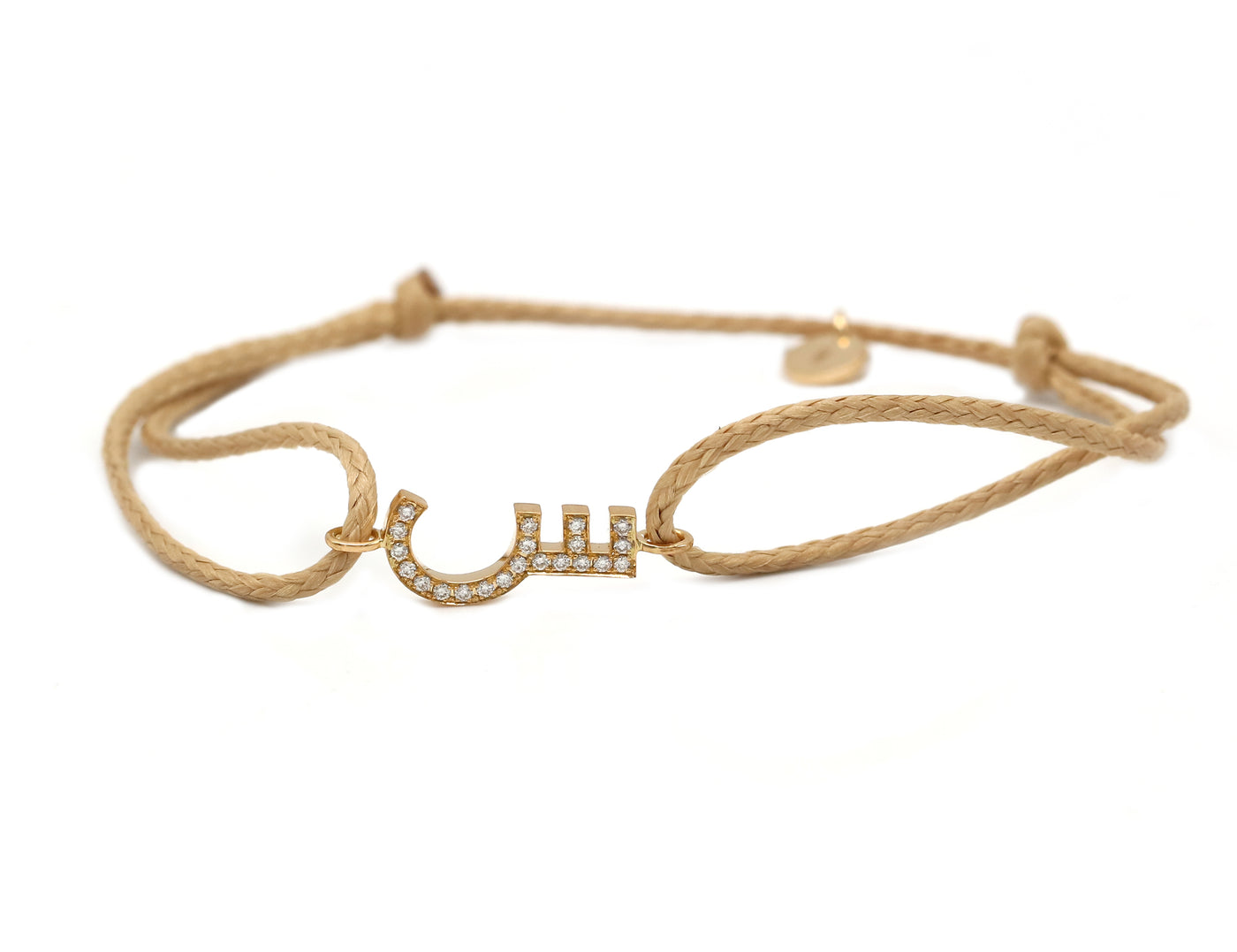 Customized Initial Thread Bracelet (with diamonds) - Adults