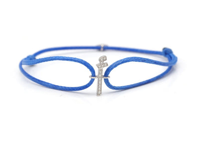 Customized Initial Thread Bracelet (with diamonds) - Adults