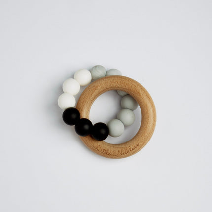 black and white teething ring