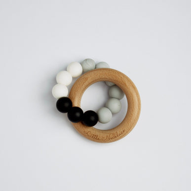 black and white teething ring