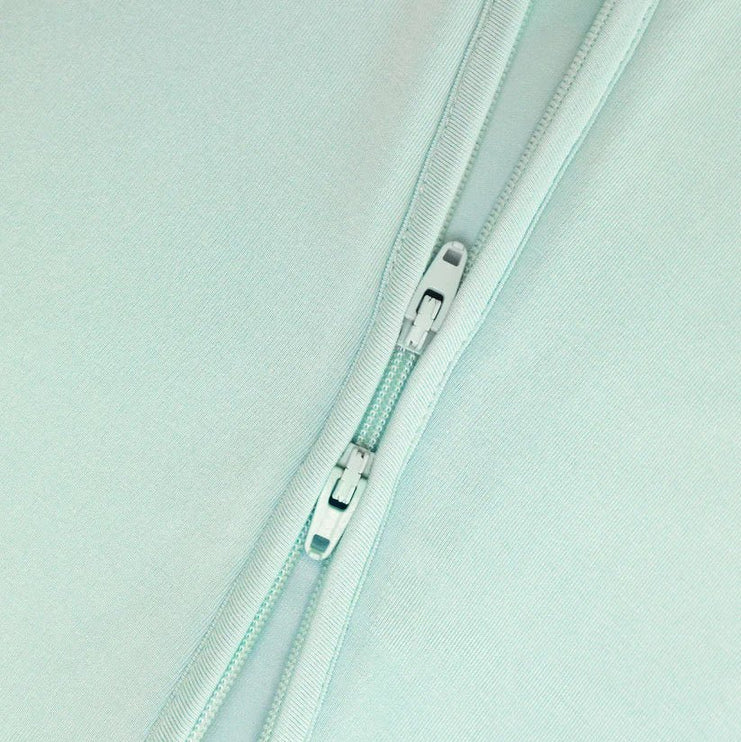 Sage Green Zippered Sleepsuit close up