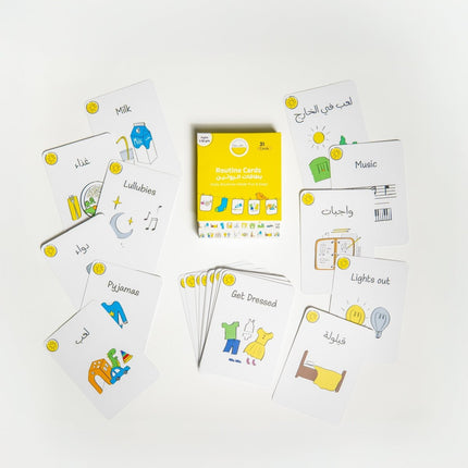 routine cards kids english and arabic